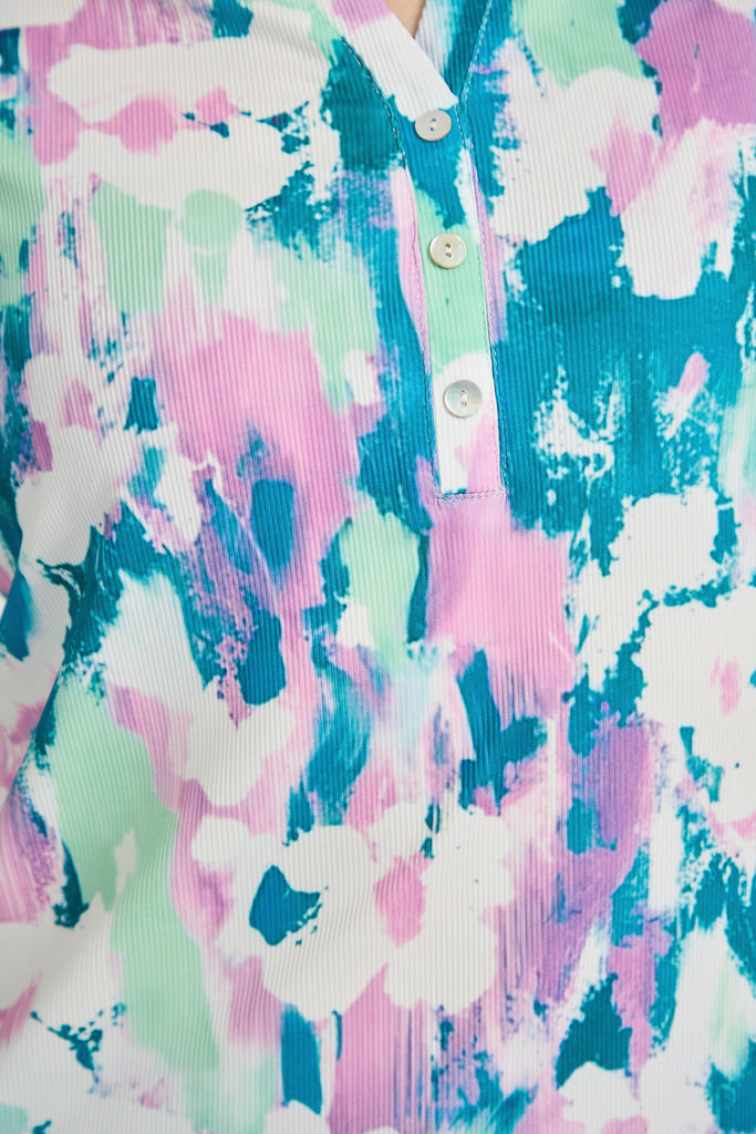 Christine Floral Print Button Front Top