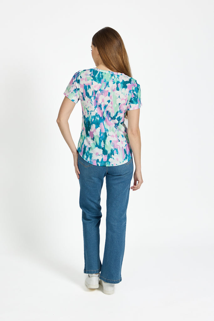 Christine Floral Print Button Front Top