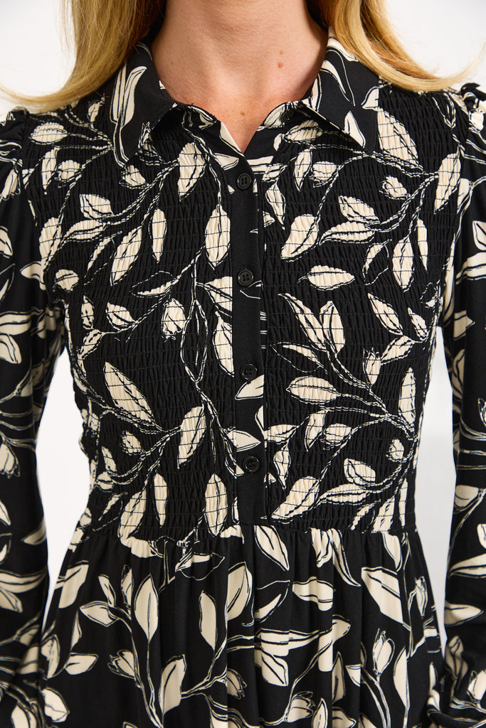Darcie Leaf Print Dress