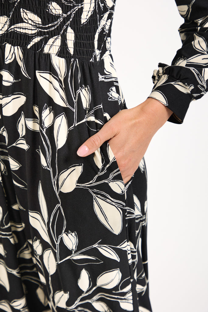 Darcie Leaf Print Dress