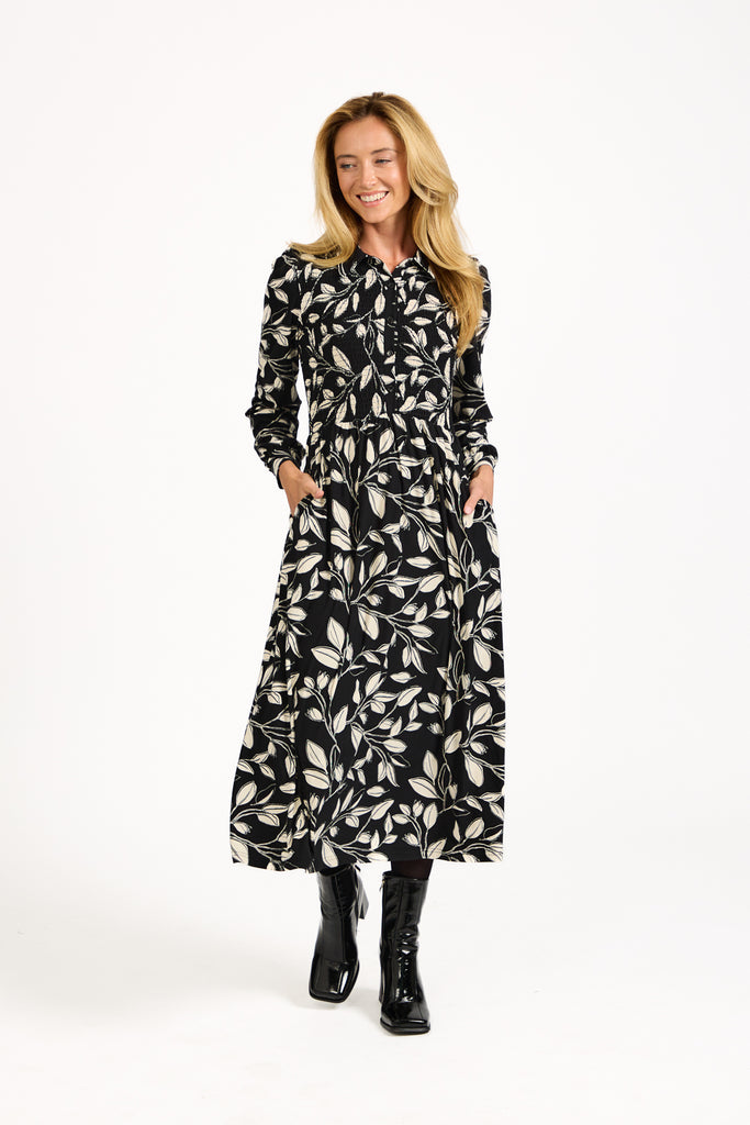 Darcie Leaf Print Dress