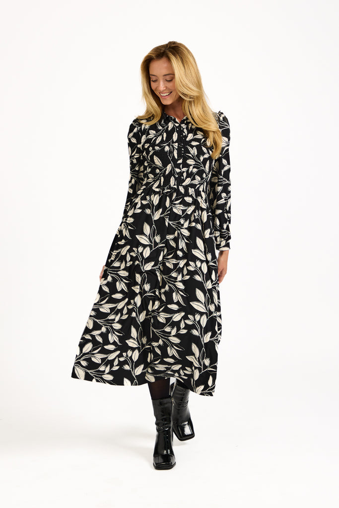 Darcie Leaf Print Dress