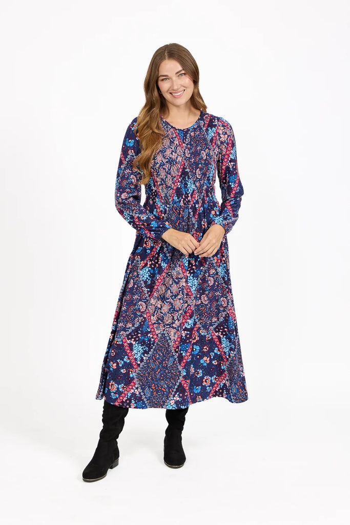 Melody Floral Print Shirred Dress