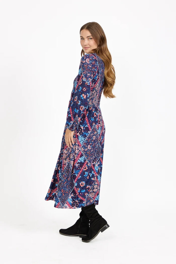 Melody Floral Print Shirred Dress