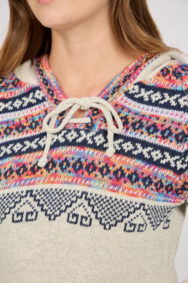 Ada Fairisle Style Knitted Hoodie