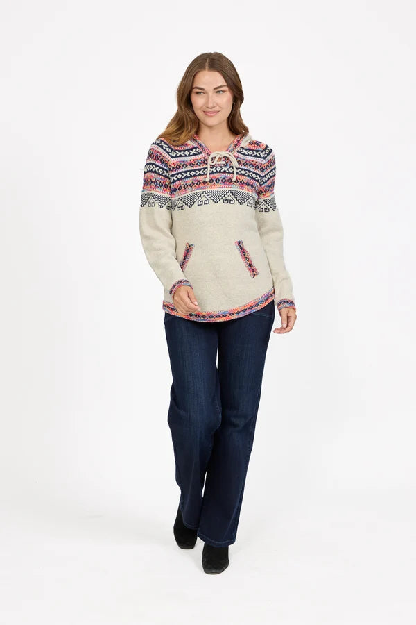 Ada Fairisle Style Knitted Hoodie