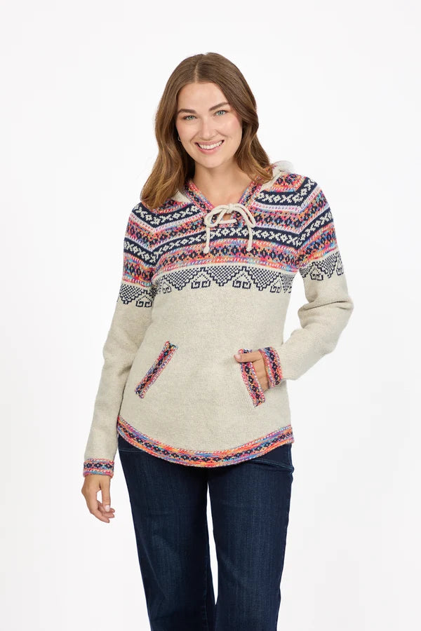 Ada Fairisle Style Knitted Hoodie