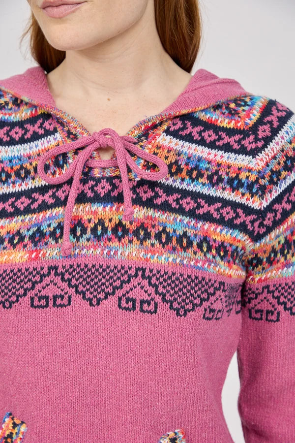 Ada Fairisle Style Knitted Hoodie