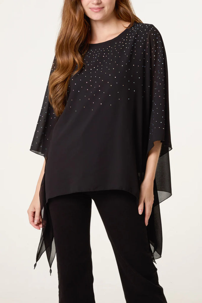 Julia Sequin Detail Batwing Top