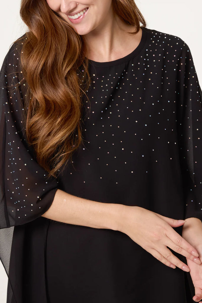 Julia Sequin Detail Batwing Top
