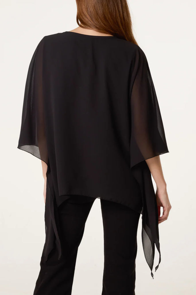 Julia Sequin Detail Batwing Top