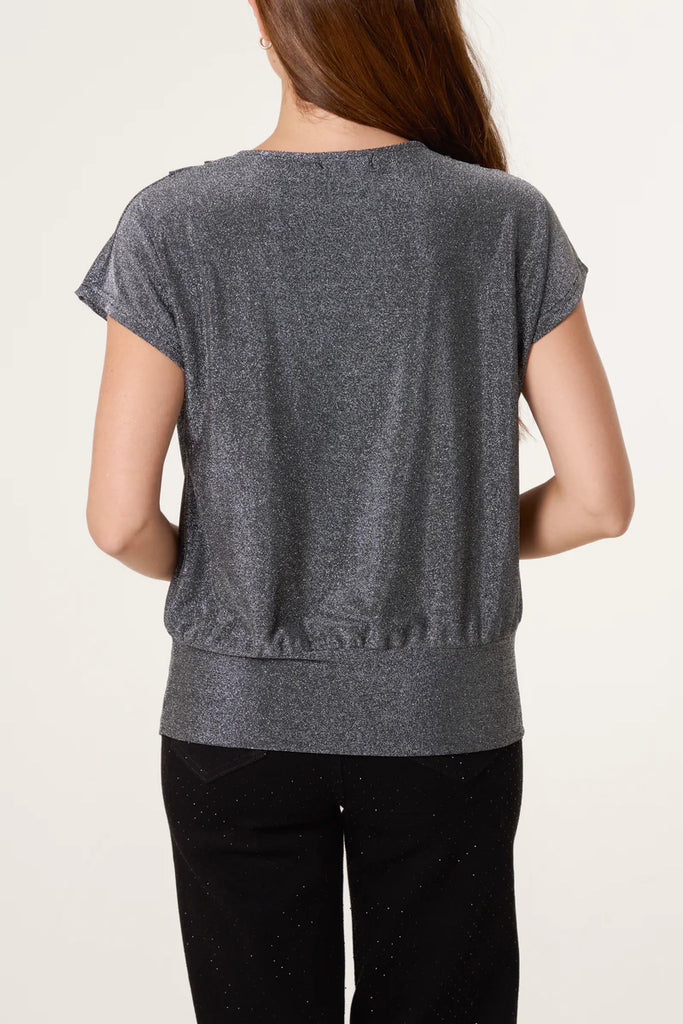 Lisa Metallic Cowl Neck Top