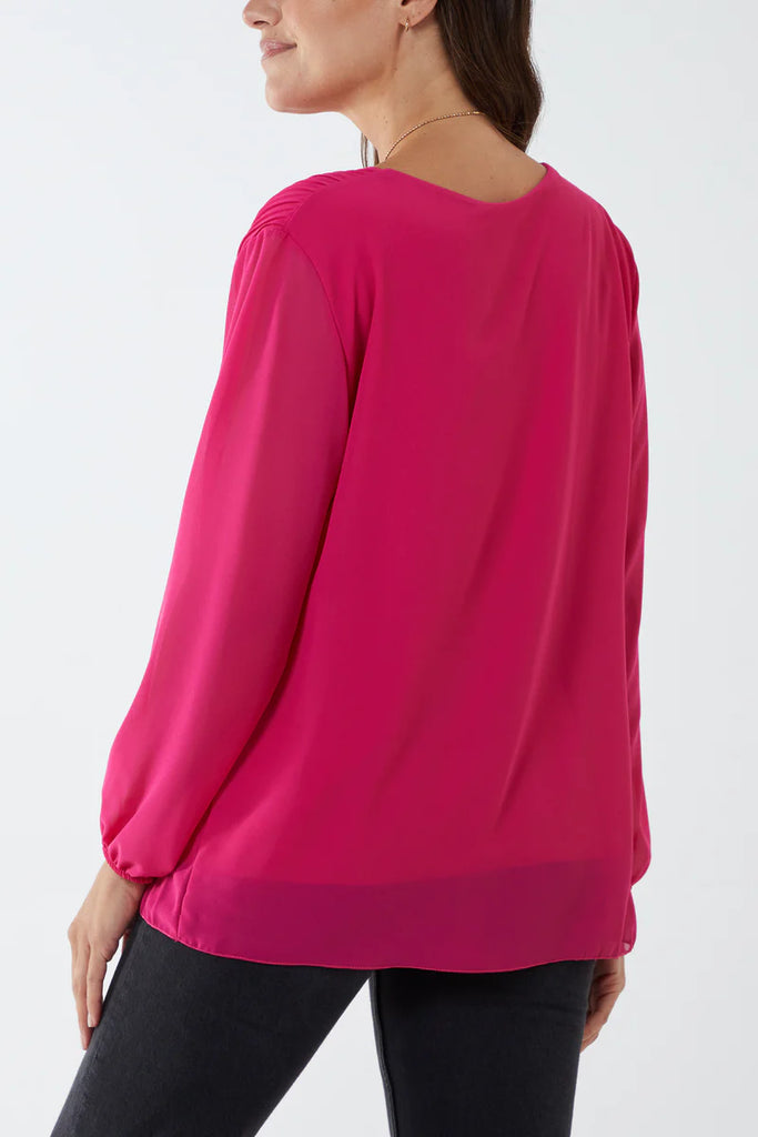 Lana Pleat Detail Dressy Top