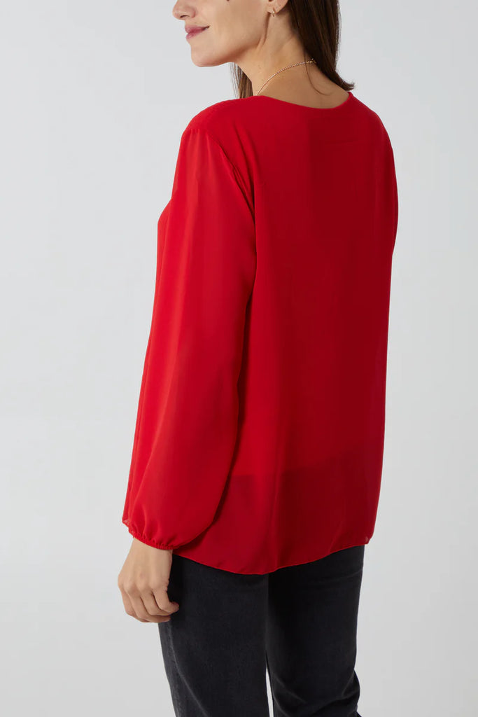 Lana Pleat Detail Dressy Top
