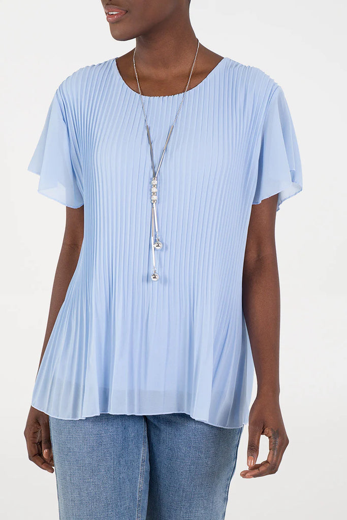 Lana Pleat Detail Short Sleeve Top