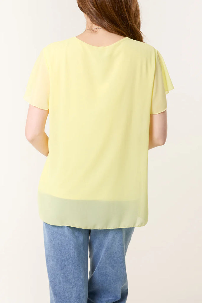 Lana Pleat Detail Short Sleeve Top