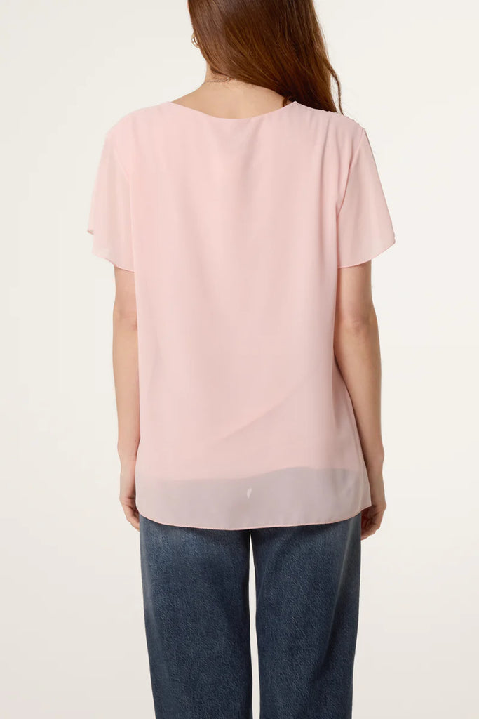 Lana Pleat Detail Short Sleeve Top