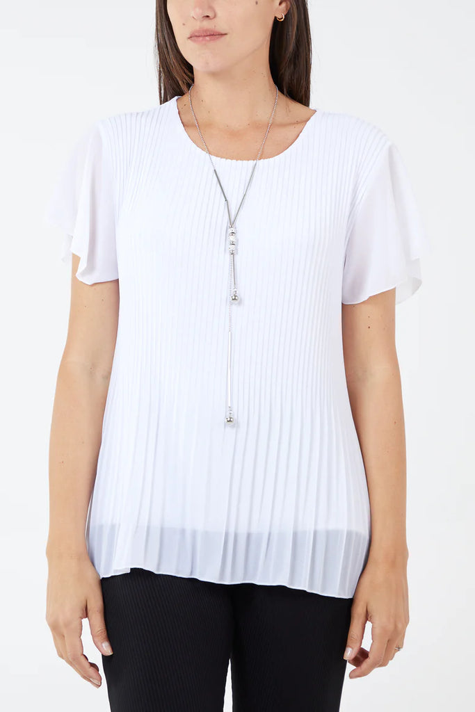 Lana Pleat Detail Short Sleeve Top
