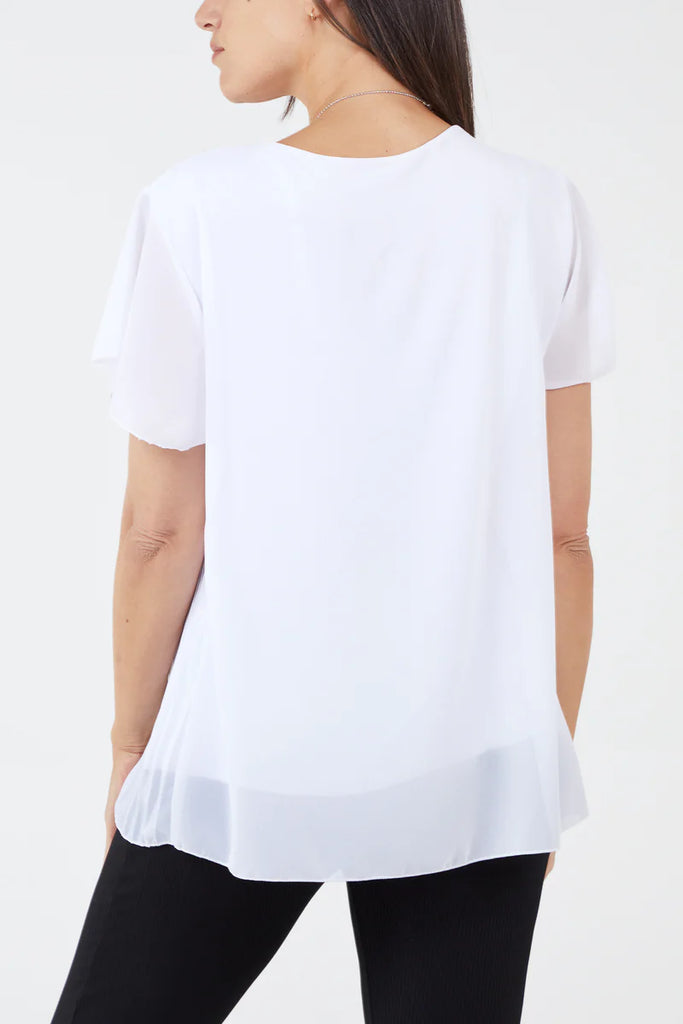 Lana Pleat Detail Short Sleeve Top