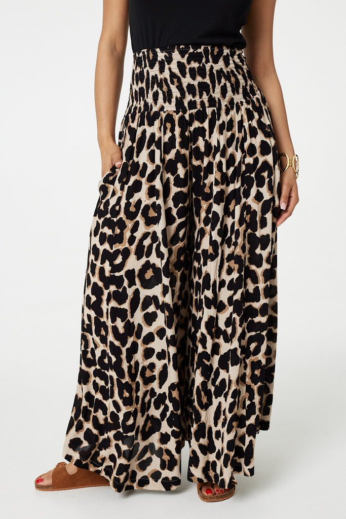 Marlie Animal Print Wide Leg Trousers