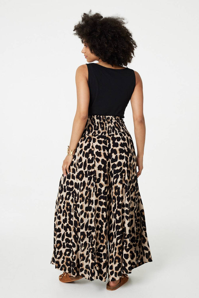 Marlie Animal Print Wide Leg Trousers