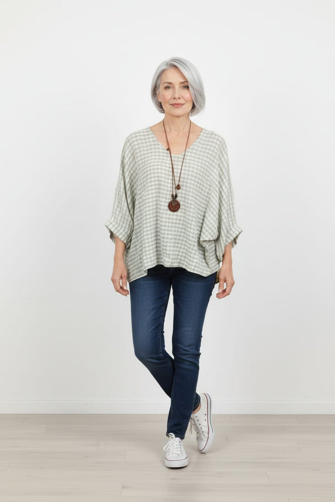 Georgia Gingham Textured Top