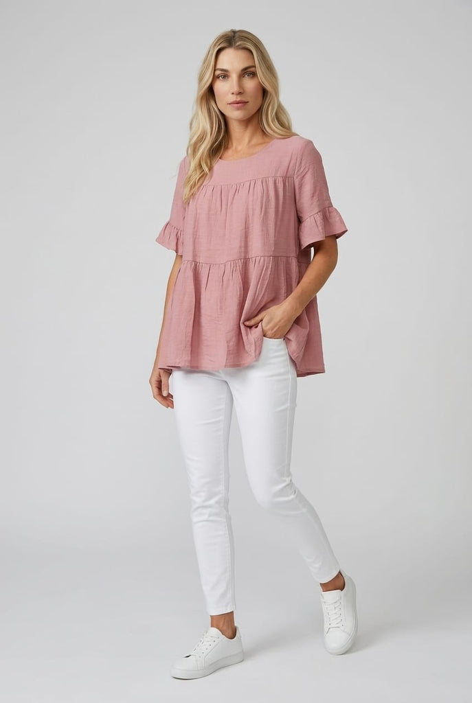 Jenna Tiered Frill Sleeve Top