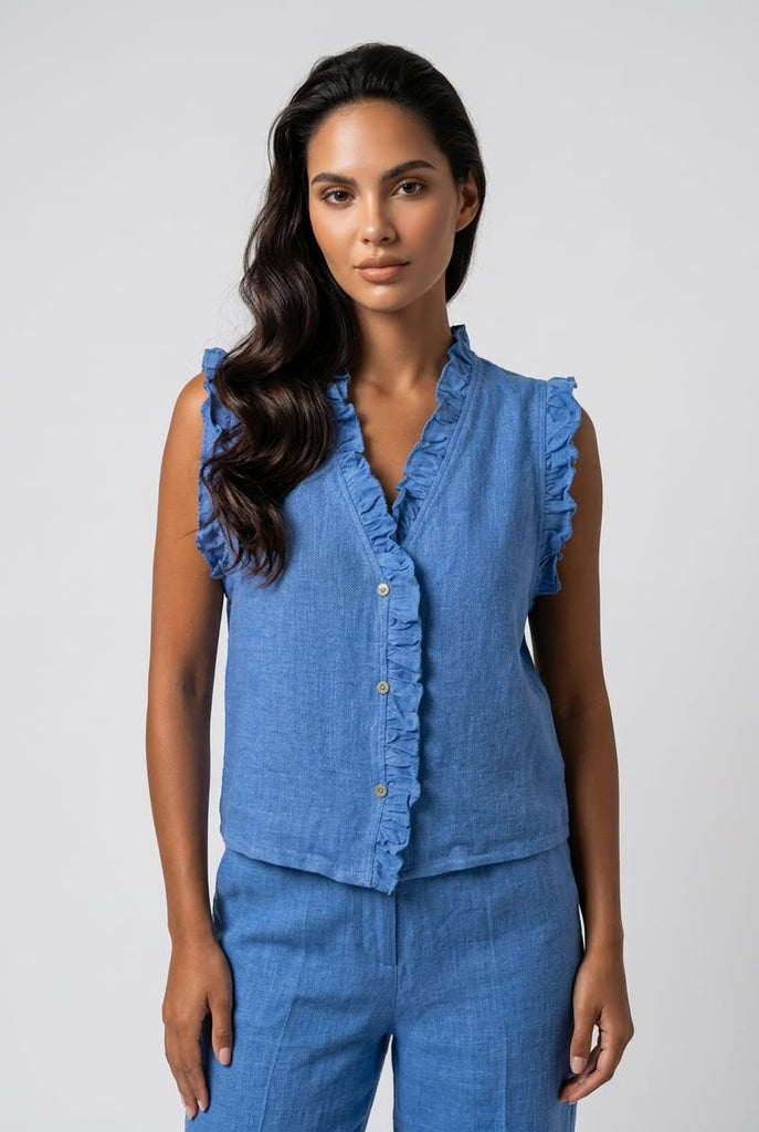 Megan Frill Detail Waistcoat Top