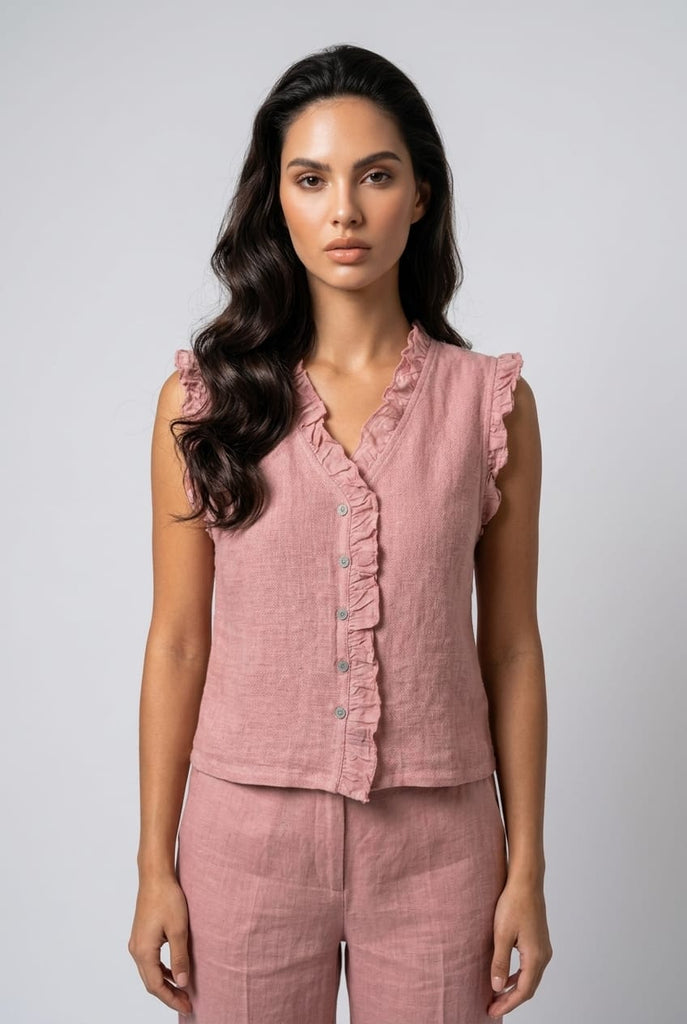 Megan Frill Detail Waistcoat Top