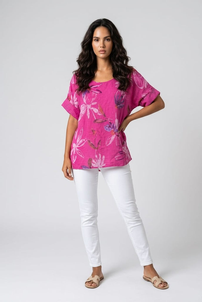 Karen Cotton Floral Top