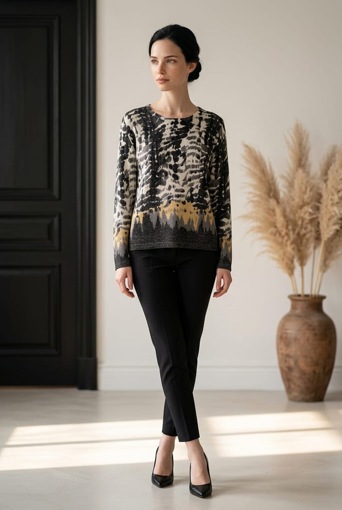 Lorina Abstract Print Top