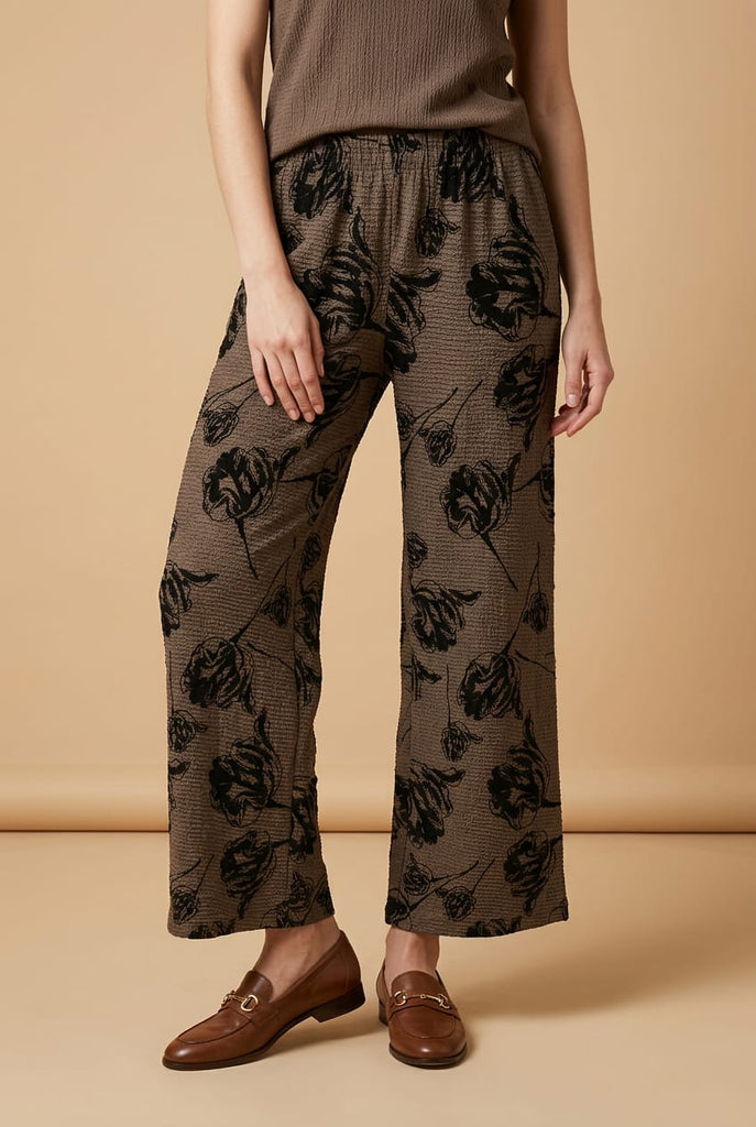 Rhona Wide Leg Textured Trousers