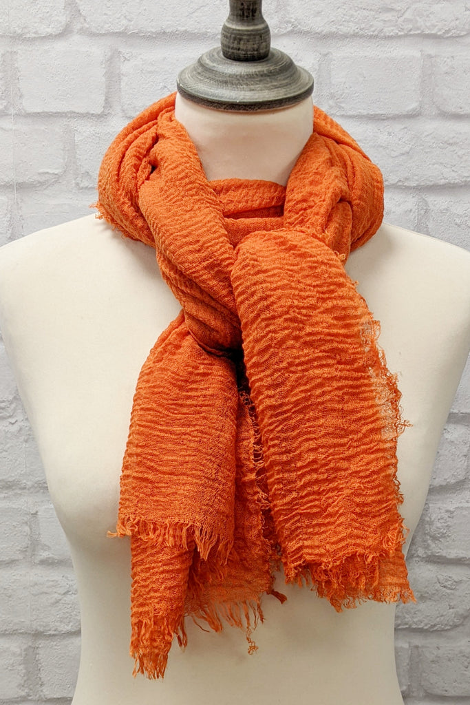 Sarina Frayed Hem Crinkle Scarf