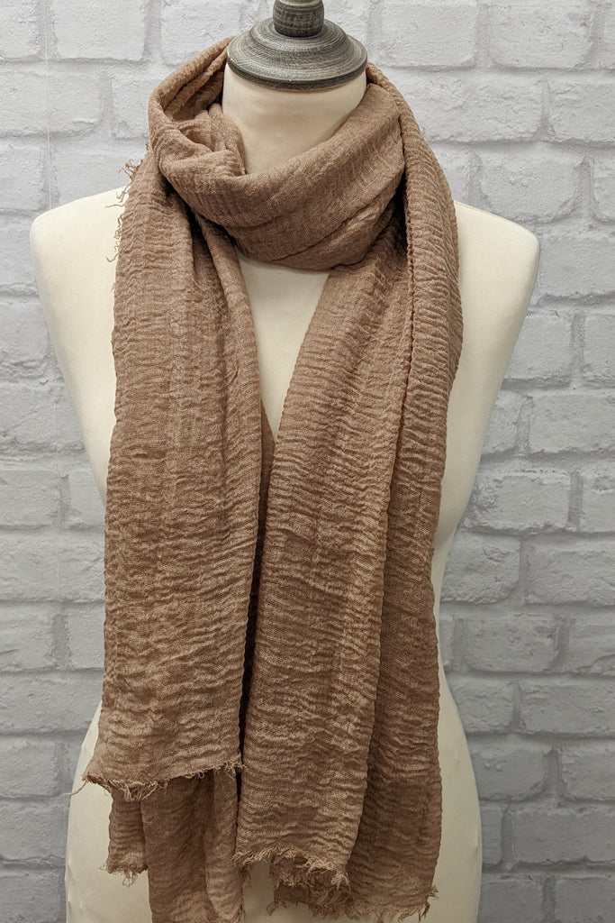 Sarina Frayed Hem Crinkle Scarf