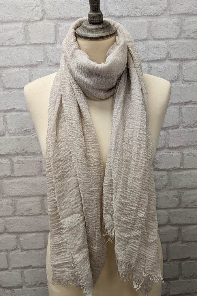 Sarina Frayed Hem Crinkle Scarf