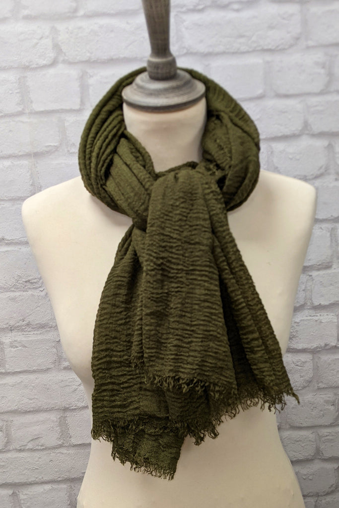 Sarina Frayed Hem Crinkle Scarf