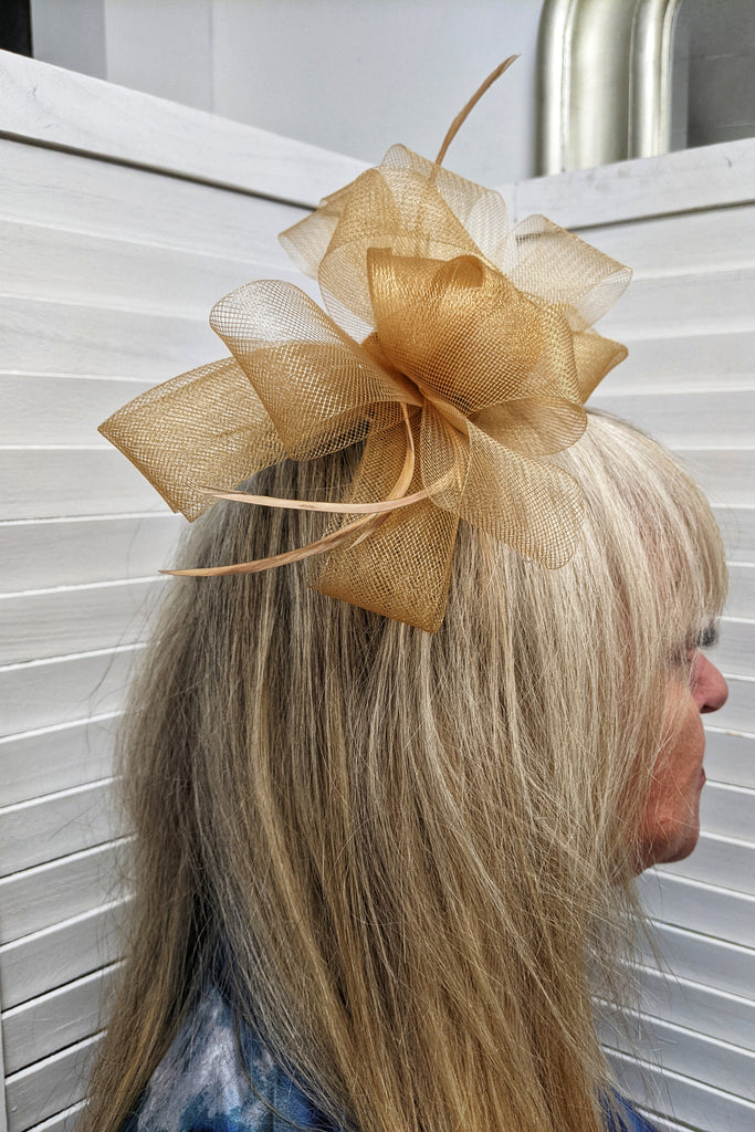 Olina Bow & Feather Hair Fascinator
