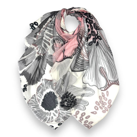 Leela Abstract Floral Print Scarf