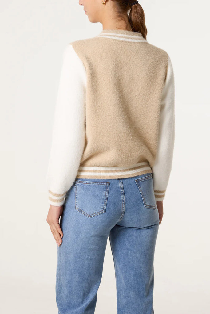 Claire Luxury Knit Zip-Up Bomber Jacket