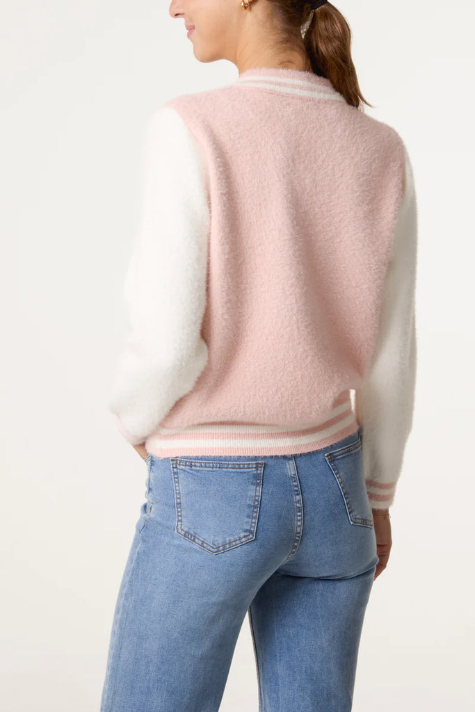 Claire Luxury Knit Zip-Up Bomber Jacket