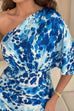 Ira One Shoulder Wrap Skirt Midi Dress