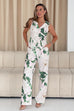 Jo Leaf Print Tailored Trousers