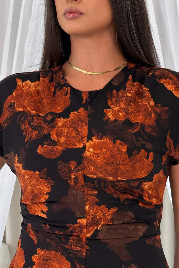 Terri Ruched Waist Midi Dress