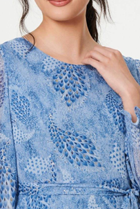 Zuri Feather Print Midaxi Dress