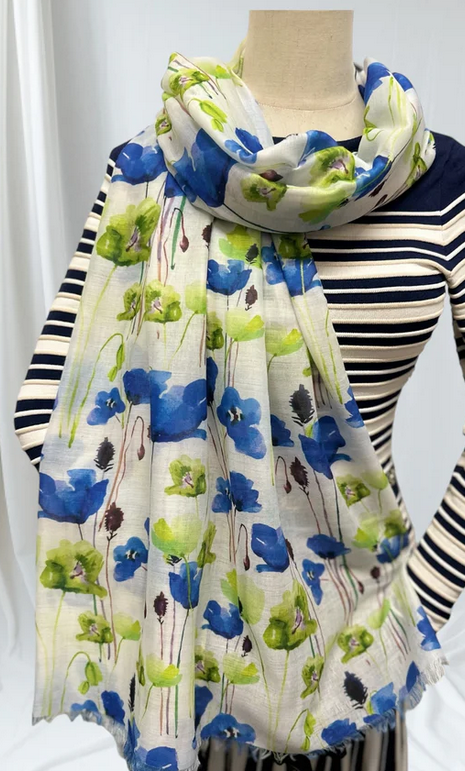 Willow Poppy Print Scarf