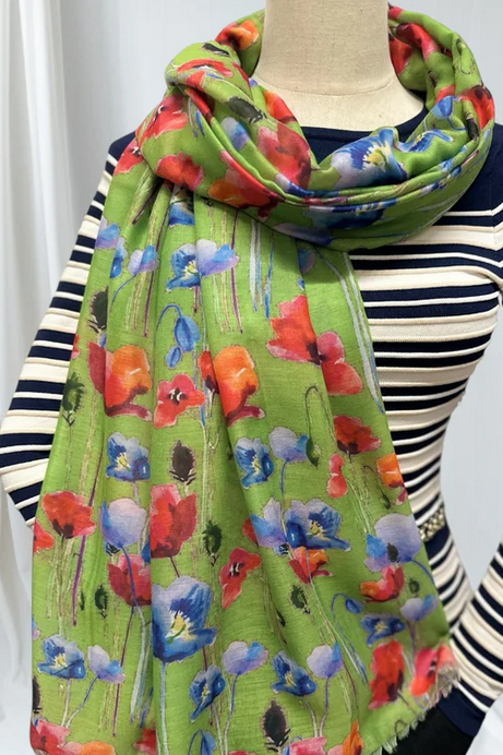 Willow Poppy Print Scarf