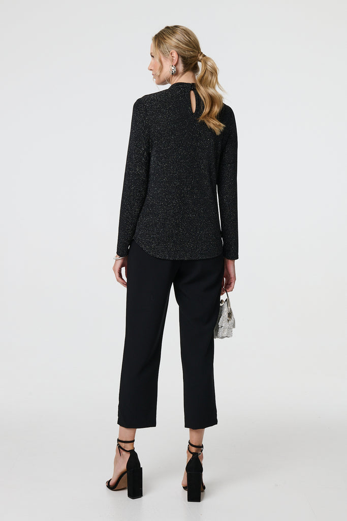 Stacie Lurex Turtleneck Top
