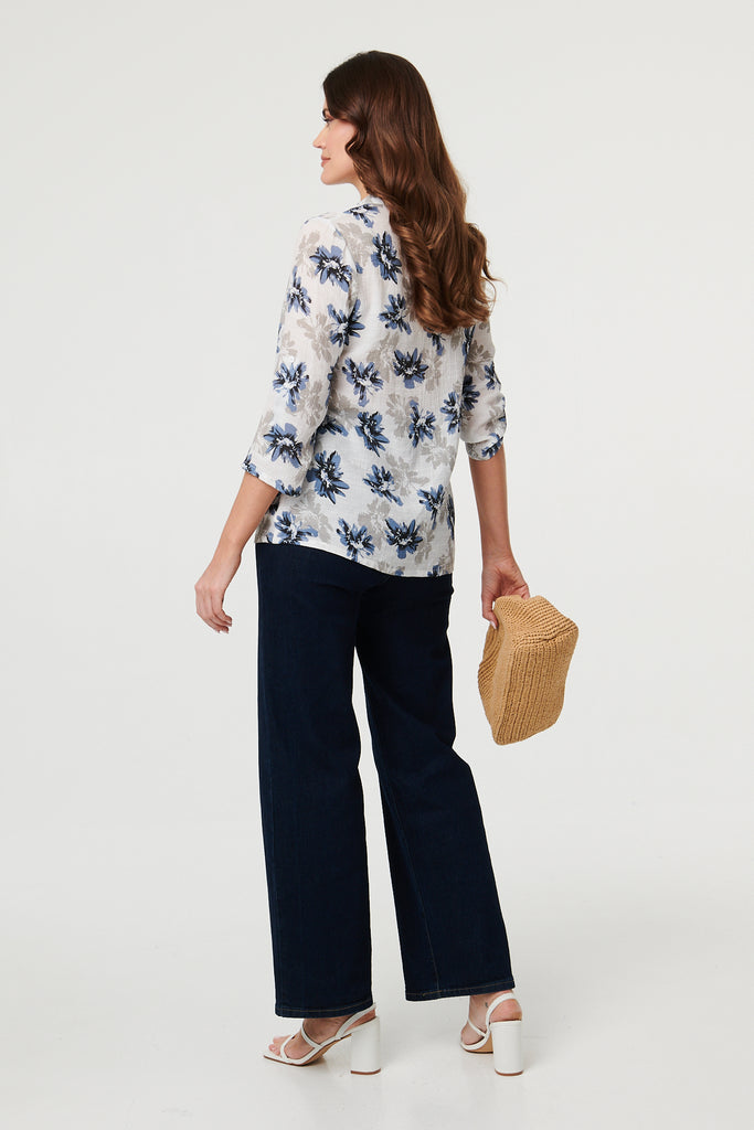 Gaynor Blurred Flower Pull-On Shirt