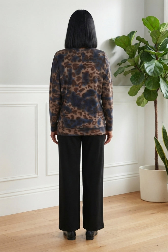 Brinley Fleecy Animal Print Top