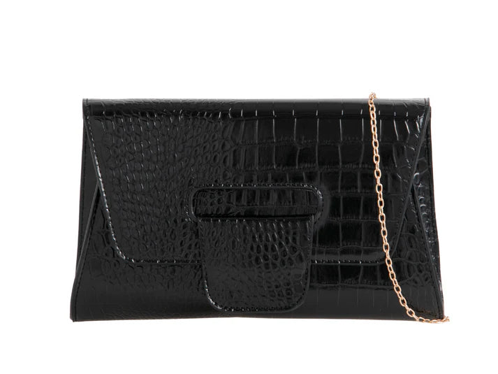 Cilla Croc Effect Clutch Bag